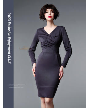 【断码】M/XL/XXL/3XL•YIQU丨“美丽女人”连身裙（优雅灰）