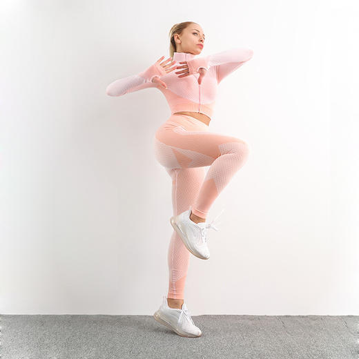 2023秋冬新款加绒加厚瑜伽服套装女长袖运动健身服fcdc28 商品图3