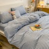 【40款 亲肤水洗棉 健康柔软好舒适】日式简约格子is风格水洗棉四件套亲肤纯色纯棉四件套床笠款床上用品 商品缩略图2