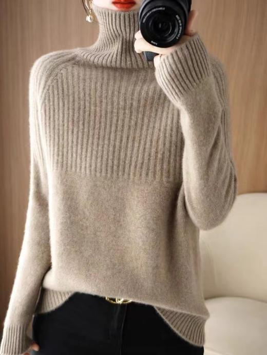 针织衫宽松慵懒风加厚高领毛衣女ap56 商品图0
