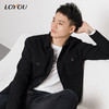 LOYOU/朗逸22秋冬新品夹克男简约百搭黑色翻领夹克休闲外套 商品缩略图0