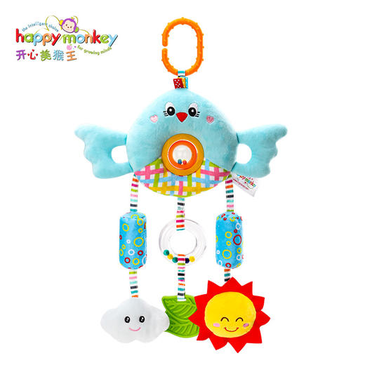 【趣味萌宠转珠风铃】Happy monkey婴幼儿0-1岁床头铃车载摇铃推车挂件宝宝安抚玩具 商品图7