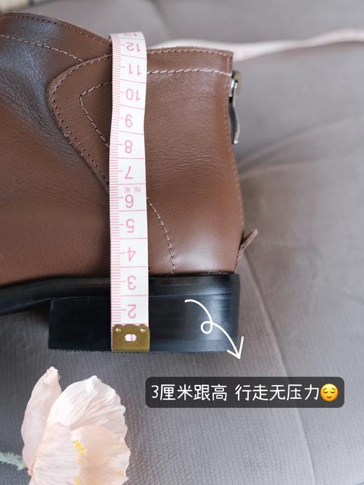 秋冬敲显瘦好穿/线下篙端品质时髦英伦短皮靴！中帮眞皮头层牛皮短筒靴 鞋楦敲秀气 显脚瘦！遮脚踝 3cm增高行走无压力 大象灰/气质棕两色 百搭日常优雅通勤，可搭配秋冬裙裤类所you穿搭！ 商品图8