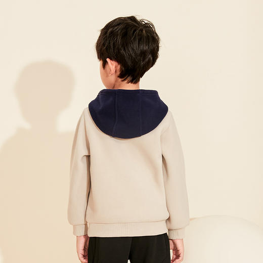 【男童连帽撞色卫衣】mettekids2022春秋新款童装上衣中大童洋气加绒儿童外套 商品图5