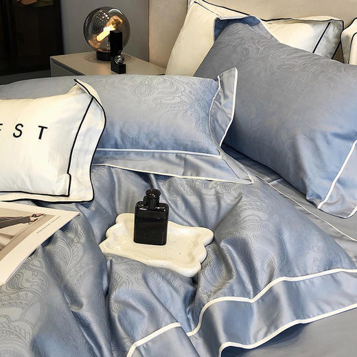 园园亲选南通家纺顶柔法式澳棉贡缎提花四件套！细腻丝滑高端耐磨紧实柔软120支棉 商品图0