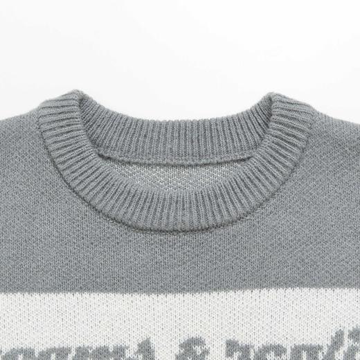 西遇条纹长袖针织衫男2023年冬季新款拼接撞色柔软保暖毛衣上衣12022430 商品图5