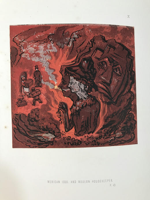 1867年 巴德根《火焰中的脸》 35幅彩色蚀刻版画插图 漆布精装大16开 商品图9