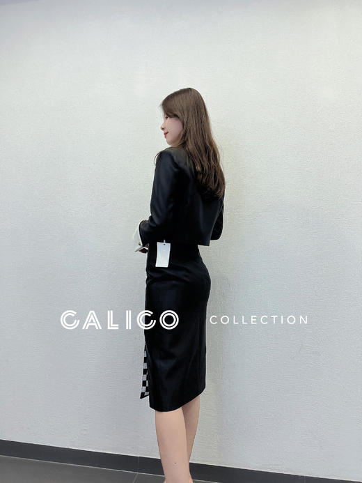 棋盘格开叉半身裙 商品图2