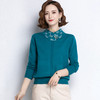 SC15-9982 翻领早秋针织衫新款薄上衣2022女士毛衣娃娃领女士打底衫秋冬毛衣 商品缩略图0
