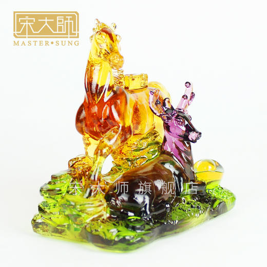集雅轩宋韶光大师2023兔年吉祥物生肖属狗 名成利就琉璃摆件礼品 商品图2