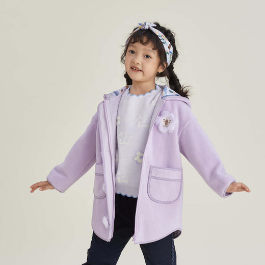 谜底童装22冬季新款摇粒外套H型加厚双面摇粒绒长外套B1DKW0629 商品图0