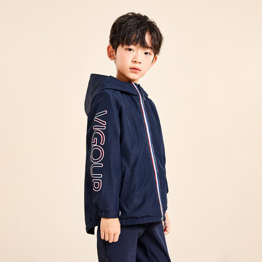 【男童加绒连帽防风外套】22年秋冬新品男童连帽防风挡雨外套加绒保暖上衣 商品图4