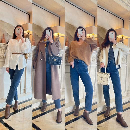 秋冬敲显瘦好穿/线下篙端品质时髦英伦短皮靴！中帮眞皮头层牛皮短筒靴 鞋楦敲秀气 显脚瘦！遮脚踝 3cm增高行走无压力 大象灰/气质棕两色 百搭日常优雅通勤，可搭配秋冬裙裤类所you穿搭！ 商品图3