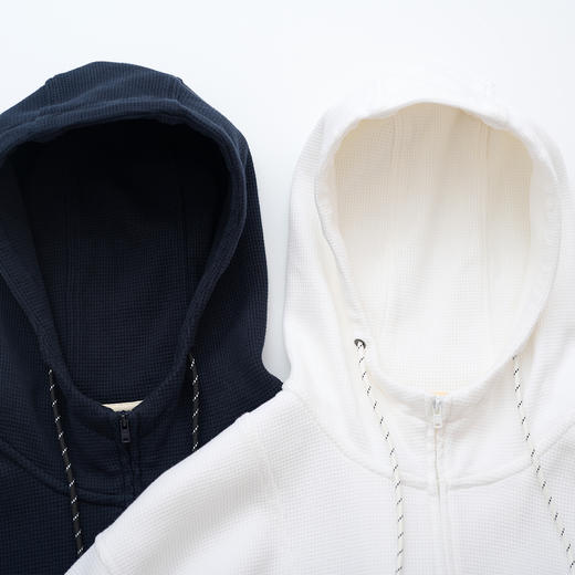 吃茶去chichaqu带帽廓形重磅华夫格卫衣 商品图3