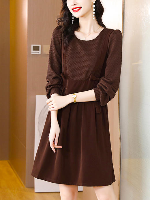 MZ 10785气质连衣裙洋气大码遮肚宽松显瘦裙 商品图2