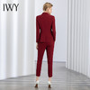 IWY/酒红色西装套装秋冬新款高端商务职业套装设计感小众西服正装C11358+P11358 商品缩略图3