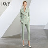 IWY/绿色西装套装秋冬新款职业套装女大学生面试正装时尚女神范C11385+P11385 商品缩略图4