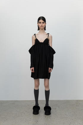 Wool,Slip Dress/black