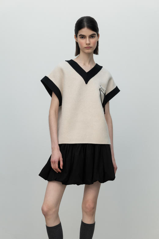 Wool Vest/black,white 商品图2