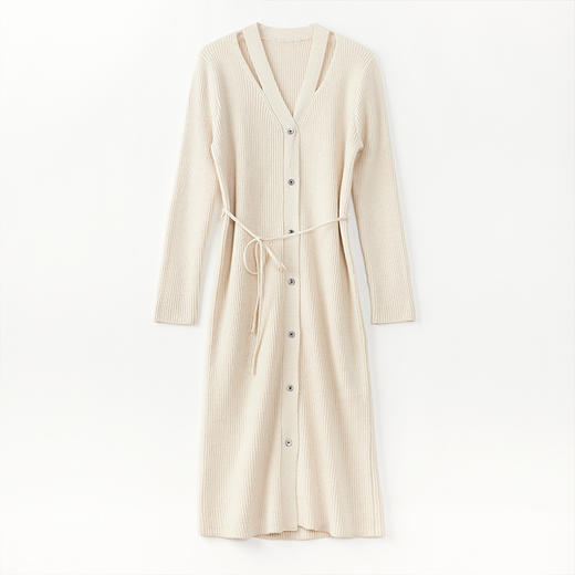 气质女神范，茶系温柔系穿搭针织长裙子CC-J1040 商品图4