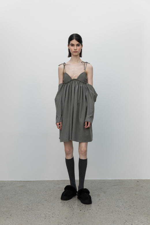 Wool,Slip Dress/khaki 商品图0