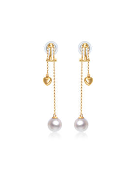 【天猫同款】悦甄18k金AKoya珍珠耳夹 铃兰