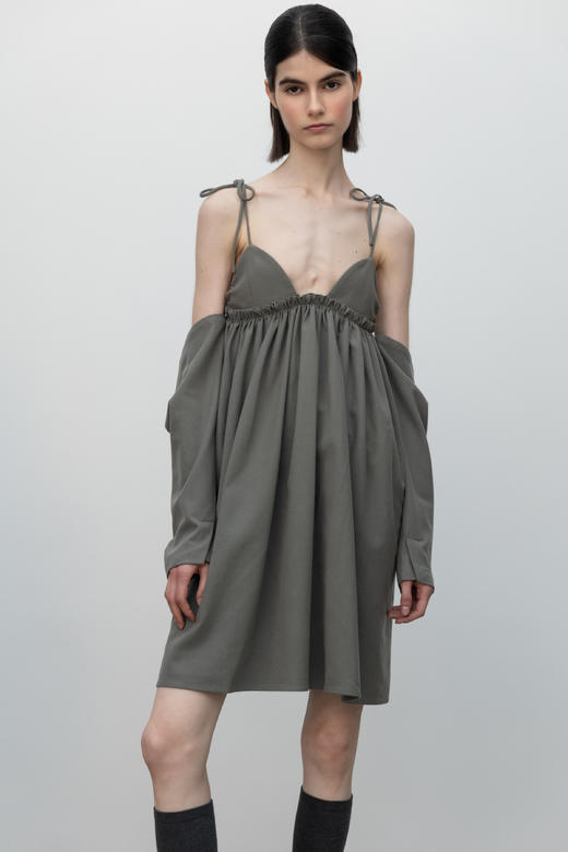 Wool,Slip Dress/khaki 商品图3