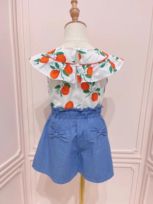 非质量问题不退换哦~Franch cat 红果子无袖上衣  蝴蝶结牛仔短裙裤 商品图3