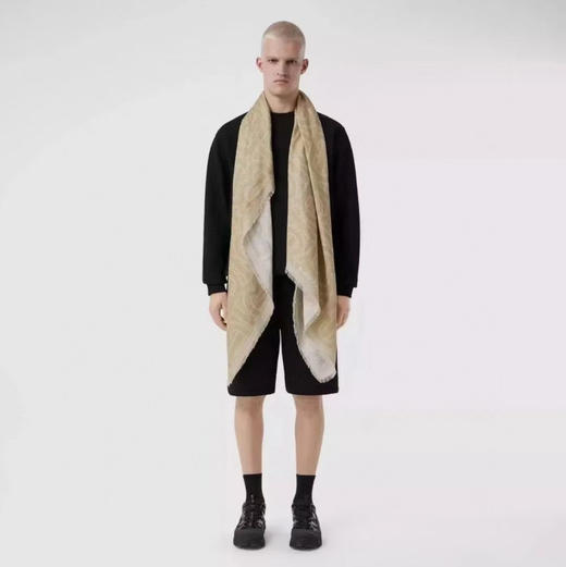 双面围巾。米色 商品图3
