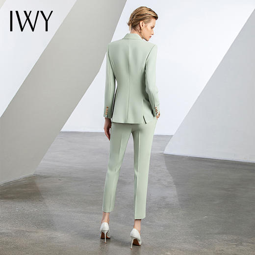 IWY/绿色西装套装秋冬新款职业套装女大学生面试正装时尚女神范C11385+P11385 商品图3