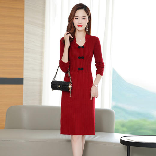 洋气年轻打底裙显瘦针织修身收腰连衣裙CC-2995 商品图1