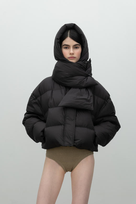 Hat,Scarf-Down Jacket"black 商品图3