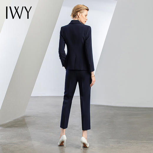 IWY/藏青色西装套装秋新款商务时尚气质女神范职业修身正装C11356+P11356. 商品图3