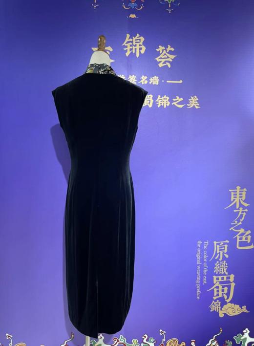 25BWQP8102黑色喜凤丝绒旗袍JW1040 商品图2
