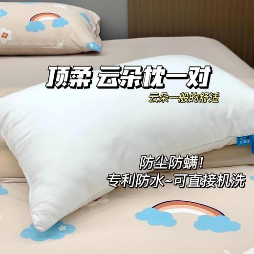 顶柔 出口欧美高端云朵枕头一对装 60支新疆长绒棉防水防尘防螨 可机洗 商品图0