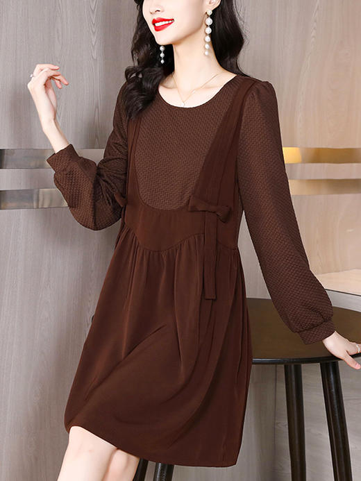 MZ 10785气质连衣裙洋气大码遮肚宽松显瘦裙 商品图0