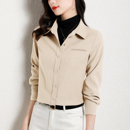 复古加厚磨毛叠穿衬衫，秋新款打底上衣衬衣外套 HT-TYL9326 商品图1