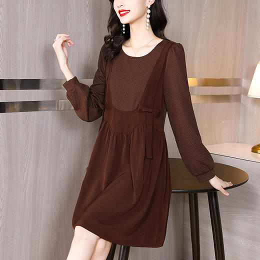 MZ 10785气质连衣裙洋气大码遮肚宽松显瘦裙 商品图4