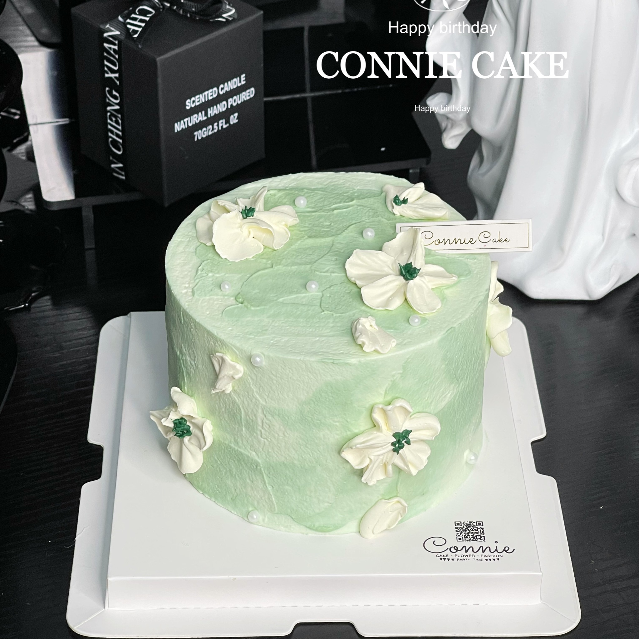 【1122】刮花绿色蛋糕