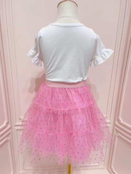 非质量问题不退换哦~French cat 法猫小猫露肩T恤   玫红点点蓬蓬裙 商品图3