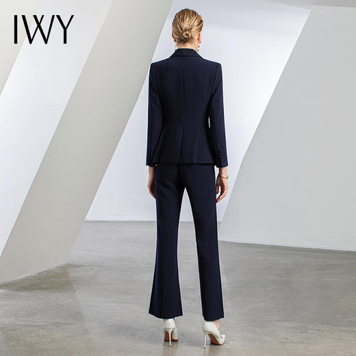 IWY/藏青色喇叭裤两件套职业装修身显瘦高端商务正装秋冬新款女装C11356+P31356 商品图3