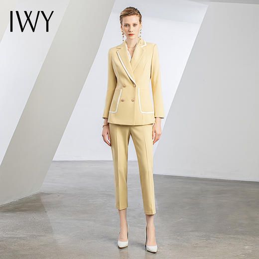 IWY/秋冬黄色西装西服正装两件套职业装女装套装美业正装工作服C12103+P12103 商品图0