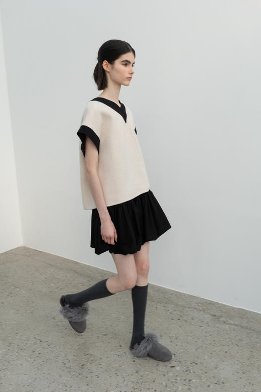 Wool Vest/black,white 商品图1