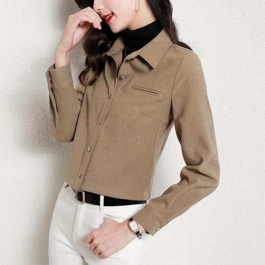 复古加厚磨毛叠穿衬衫，秋新款打底上衣衬衣外套 HT-TYL9326 商品图2