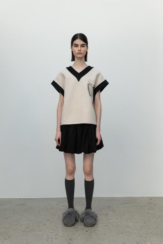 Wool Vest/black,white 商品图0