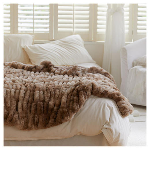 园园亲选南通家纺顶柔泡泡兔毛盖毯！手感细腻舒适亲肤温暖整个冬天 商品图2