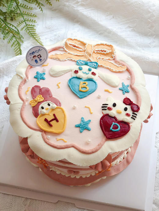 女孩系列 手绘奶油蛋糕 下单前请仔细阅读商品详情 商品图1