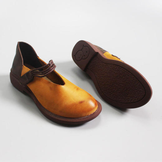 XX7892 复古文艺森系舒适圆头平底浅口单鞋 商品图2