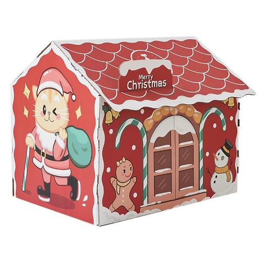 可爱圣诞小屋 猫抓板猫屋自带圣诞贴纸 团购福利【15斤以内猫咪都装得下】 商品图3