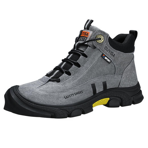 新款劳保鞋男防砸防刺防烫猪扒皮钢包头橡胶底安全鞋工作鞋 商品图5